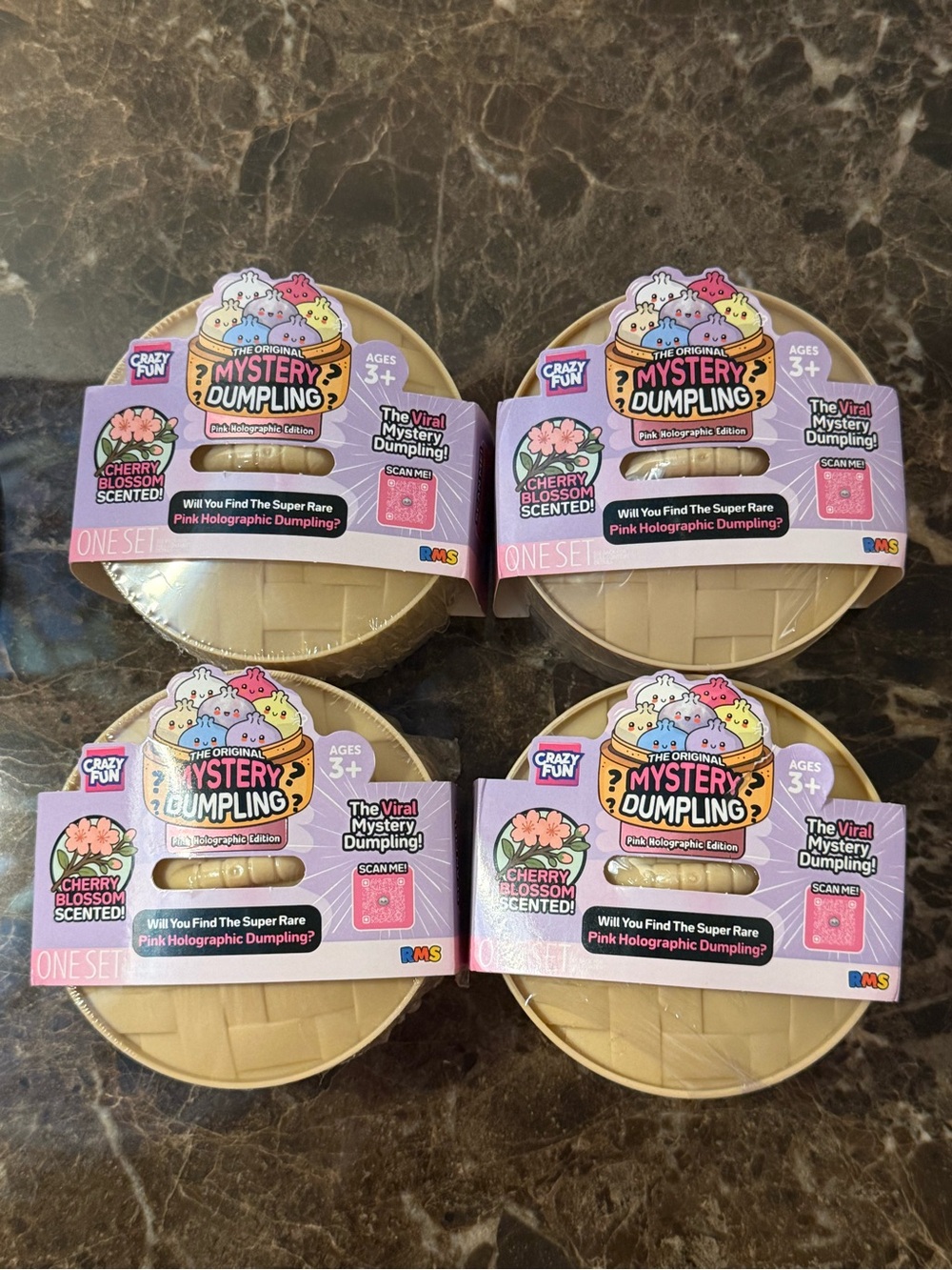 Mystery Dumpling Cherry Blossom Scented  - Pink Holographic Edition-4 Pack